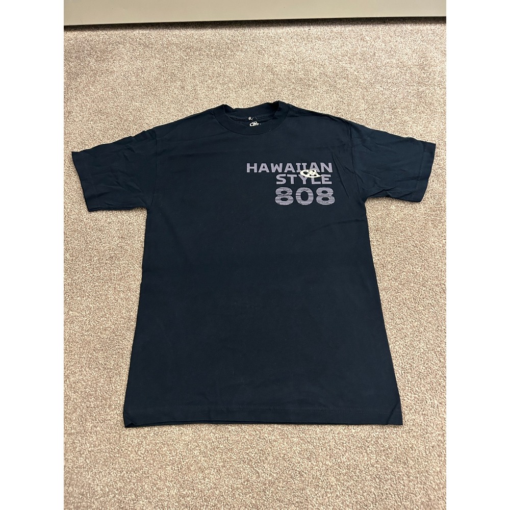 Hawaiian Style T-Shirt Mens Medium Black Excellent Why Badda You 808 Graphic Tee